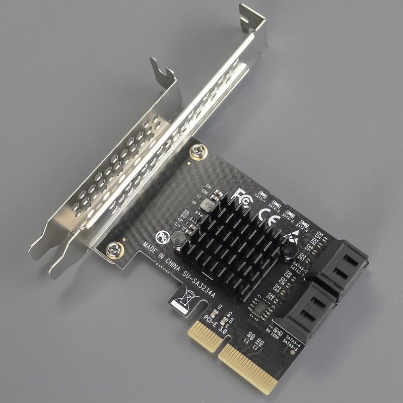 GLOTRENDS SA3234 4-Port PCIe X4 SATA Expansion Card, Compatible with Windows,Linux,Mac OS,NAS - Image 3